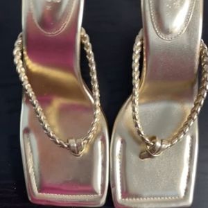 Gold ASOS Women's thong sandals